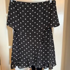 Polka Dot Mini Dress - Black and White